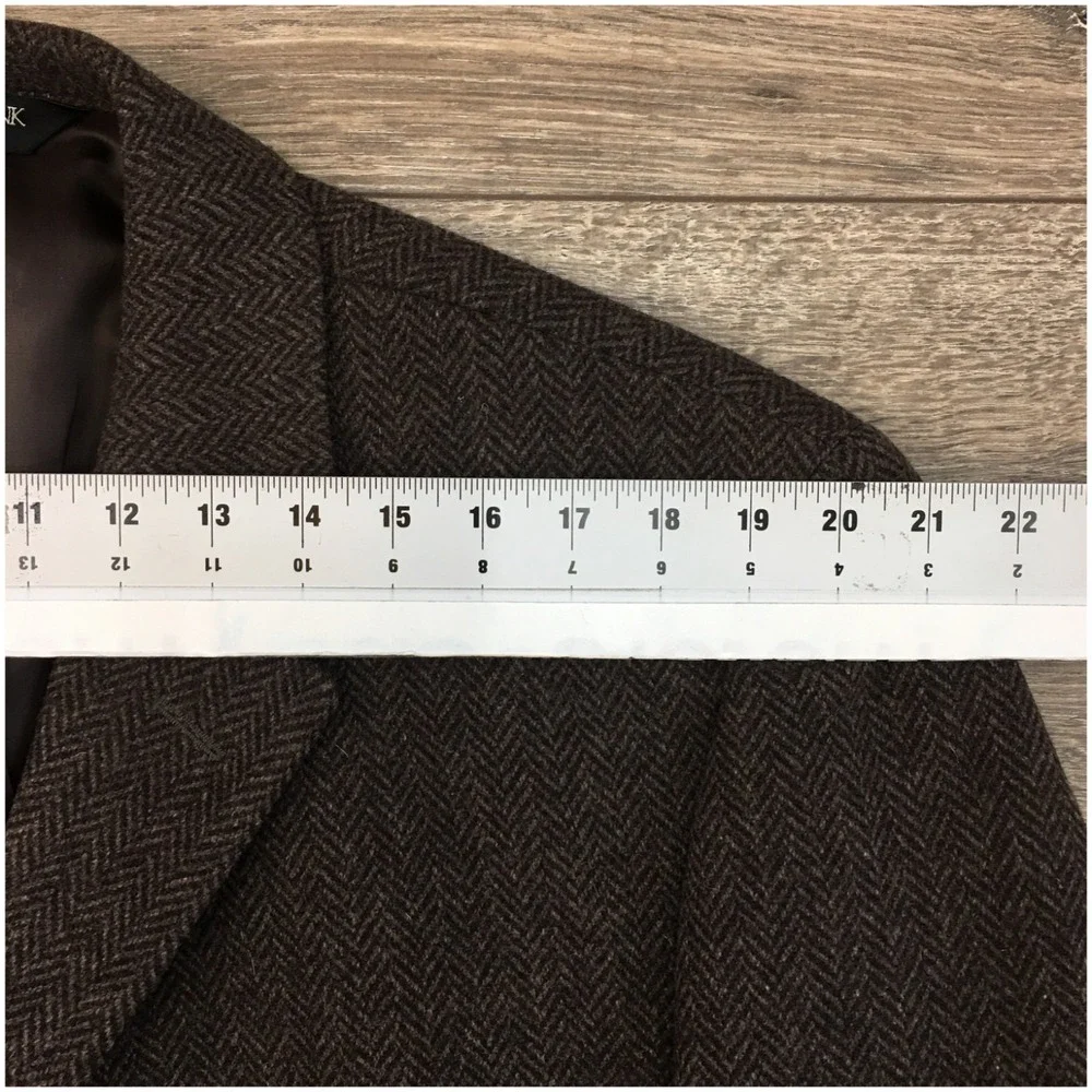 JOS‎ A BANK Mens Tweed Overcoat Long Coat Jacket Wool Size 40S Casual Blazer